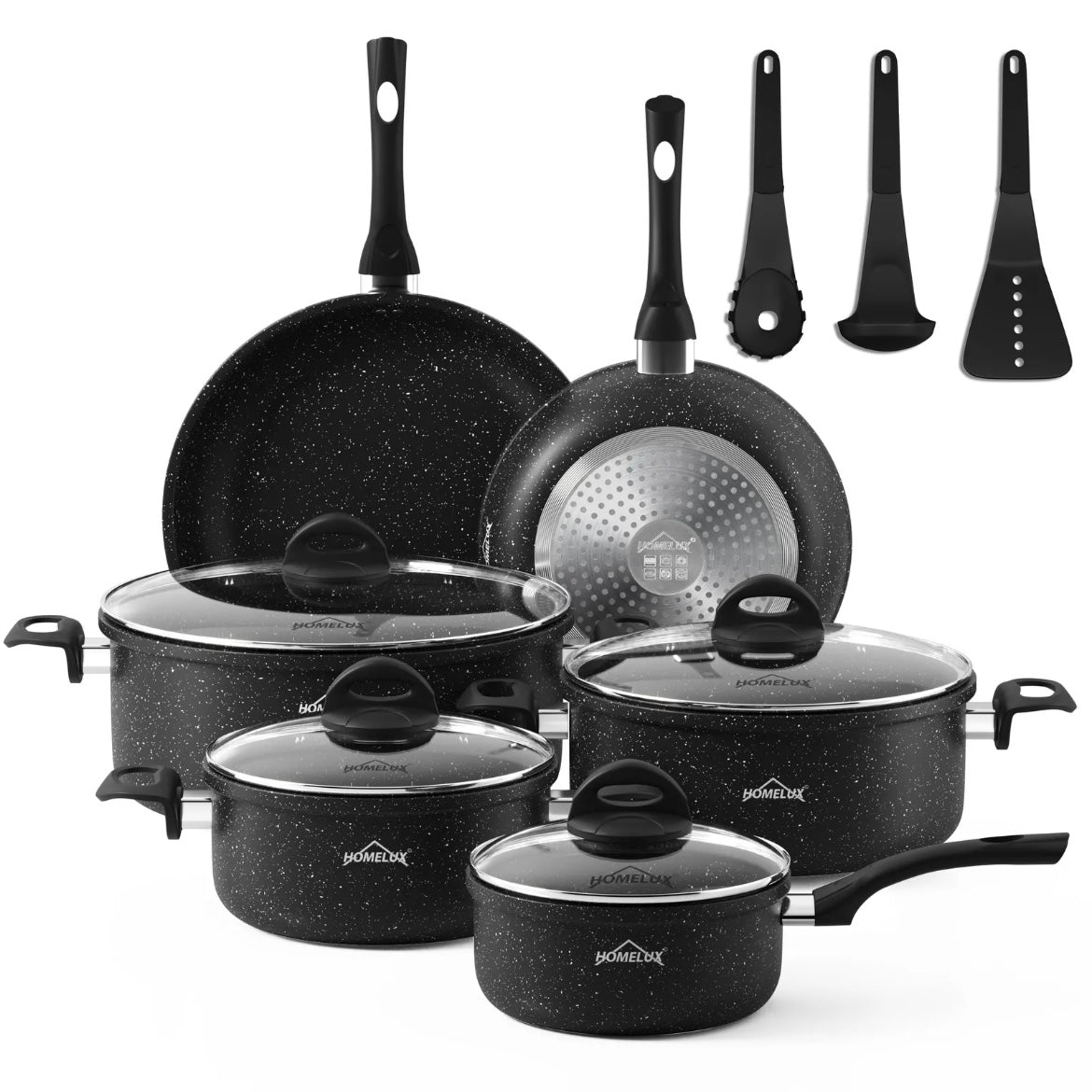 Topf Set 13-Teilig Induktionsgeeignet Aluminiumguss Kochtopfset mit Gl – Babylon Markt