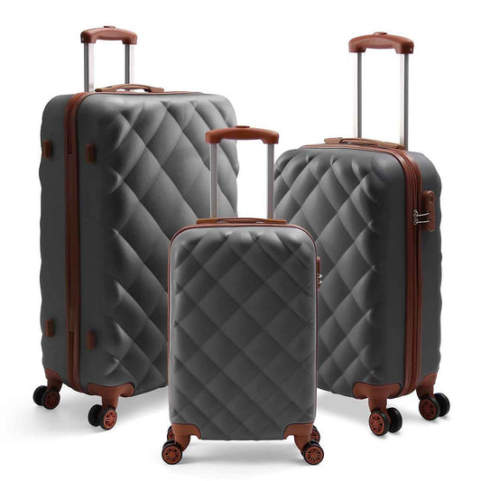 Reisekoffer Set 3-Teilig Hartschale Reisekoffer ABS Set - M-L-XL in Grau